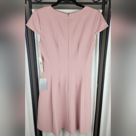 Eliza J V-Neck Blush Pink Cap Sleeves Fit and Flare, Style#EJ8M2804, Size 6 NWT - Picture 2 of 10